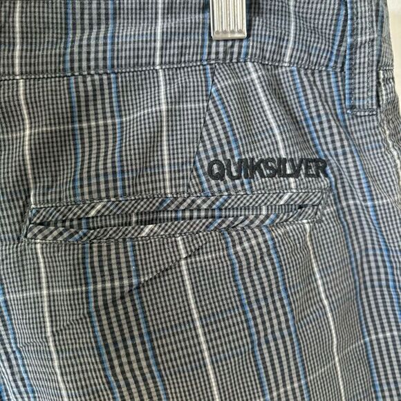 Quiksilver board shorts plaid black blue size 30 men’s surf skate - Picture 4 of 10